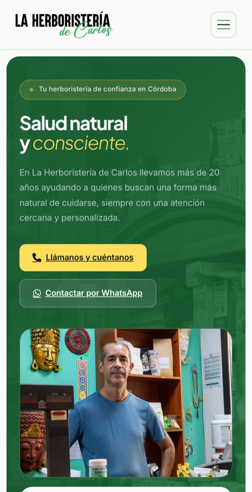 La Herboristería de Carlos: portada en móvil