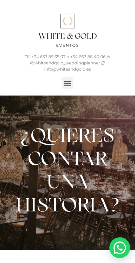 White & Gold: portada en móvil